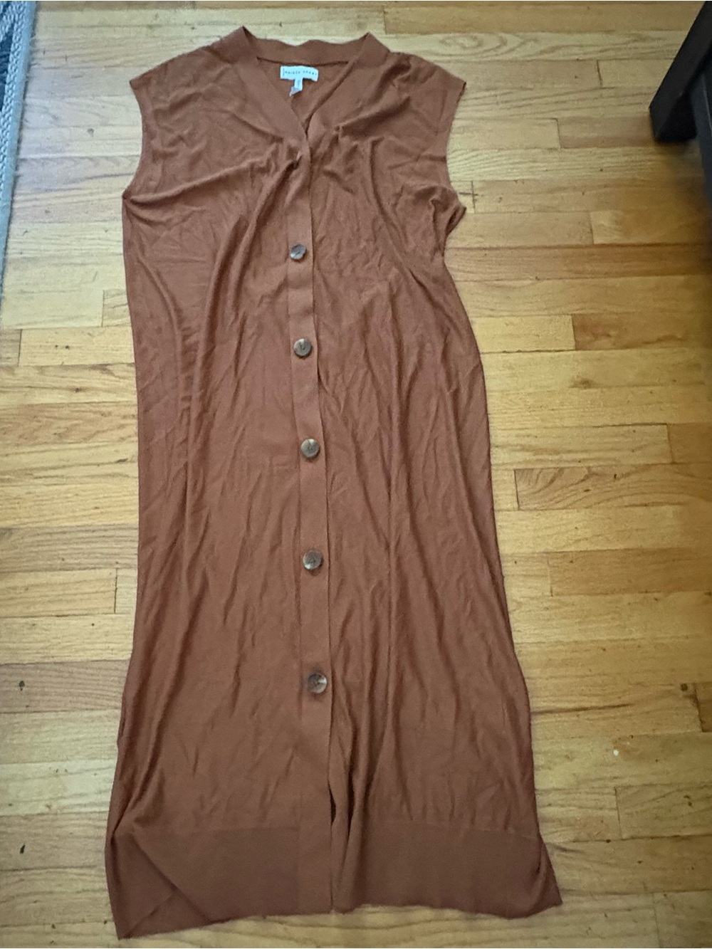 Apiece Apart Brown Button Front Maxi Dress Size Medium
